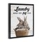 Stupell Industries Bunnies & Laundry Basket Floating Frame Design by Lettered and Lined